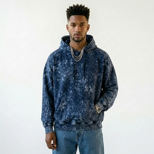 Sweat-shirt à capuche tie-dye pour homme, coupe ample, en coton French Terry, décontracté, pour l'automne, avec poche - Product Image 2