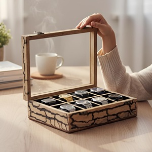 Wooden Watch Box for Men 6-Slot Watch & Jewelry Storage Organizer <b>Display</b> <b>Case</b> - Product Image 3