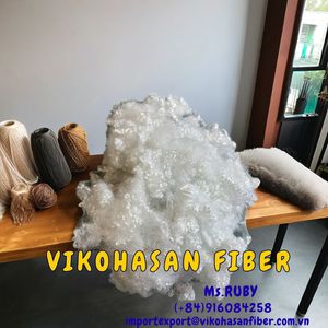 3D HCS White Hollow Conjugated Siliconized Polyester Staple Fiber Grade Vikohasan Manufacturer GRS OEKO-<b>TEX</b> Certified Fiber - Product Image 2
