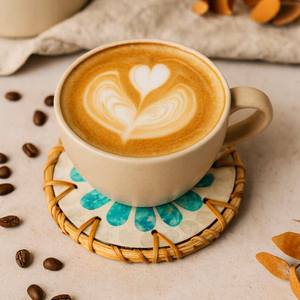 Ensemble de 6 sous-verres avec support en rotin pour tasses à café et à thé, antidérapants, faits à la main, protège-tables, cadeau pour la fête des mères - Product Image 6