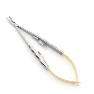 Tijeras de Depilación de Cejas Profesionales con Cuchilla Curva de Acción de Resorte, Acero Quirúrgico Acabado a Mano, Agudeza Superior - Product Image 1