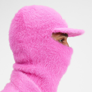 Pink Faux Fur Plush Balaclava Unisex Adult Warm Winter Full Face <b>Cover</b> Soft Cozy Headwear Outdoor Cold Weather Hood <b>Neck</b> <b>Cover</b> - Product Image 6