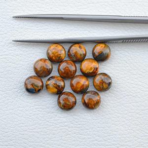 Pietersita dorada natural de 4mm, cabujón redondo liso, piedras preciosas pulidas sueltas, proveedor mayorista, oferta a granel a un precio razonable - Product Image 2