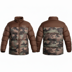 100% Polyester <b>Padded</b> Puffer Customized Camouflage Casual Jacket Zipper Closure Regular Fitted Winter Uniform Protective Jacket - Product Image 6