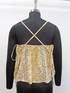 Haut sans manches à imprimé floral, bretelles spaghetti, col carré, coupe droite, silhouette trapèze, ourlet droit, bordure en dentelle, printemps-été - Product Image 2
