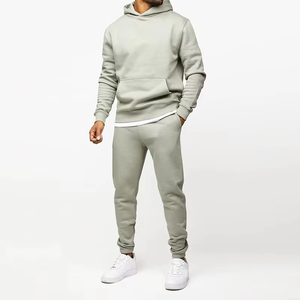 Chándal Gris para Hombre, Manga Larga, con Capucha, Color Sólido, Transpirable, para Otoño, Corte Regular, Bolsillos Laterales, Cintura Elástica - Product Image 1
