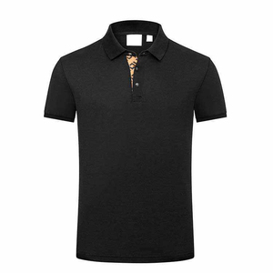 Latest Premium Quality <b>Men's</b> Stand Collar Short Sleeve 100% Cotton Broadcloth Solid Quick Dry Breathable ODM Golf <b>T</b>-<b>shirts</b> - Product Image 1