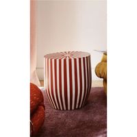 Table d'appoint multifonctionnelle en métal, tabouret de batterie, table sur pied en fer rayée violet vif et rose, table de chevet décorative de luxe style Pop Art