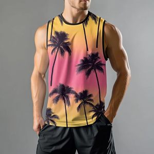 <b>Men</b>’s Premium Bodybuilding <b>Stringer</b> Tank Top Deep Side Cut Stretch Fabric Breathable Gym Workout Fitness Training Sports <b>Vest</b> - Product Image 1