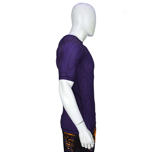 Custom Men Short Sleeve Rash Guard Purple <b>Compression</b> <b>Shirt</b> MMA BJJ Grappling Athletic Gym Workout Base Layer Top Wholesale Bulk - Product Image 3