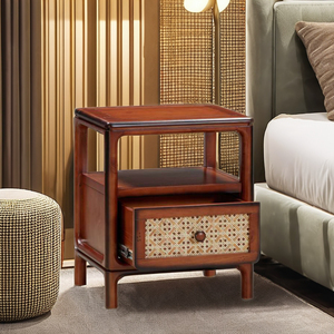 โต๊ะข้างเตียงไม้2ลิ้นชักสำหรับห้องนอนเฟอร์นิเจอร์ห้องนอนชุดกล่องบรรจุภัณฑ์ส่งตรงจากเวียดนาม - Product Image 1