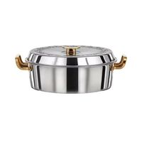 Couvercle de tagine en acier inoxydable martelé au design classique, diamètre 33 cm, plat de service de luxe écologique et durable pour buffet