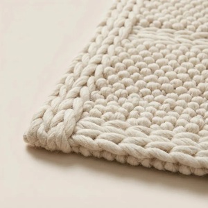 พรมขนสัตว์ทอมือลายหินกรวด ขอบถัก ป้องกันการลื่น เหมาะสำหรับสัตว์เลี้ยง สไตล์สแกนดิเนเวียน ใช้ในบ้าน พื้นหลังทำจากยางลาเท็กซ์ หนานุ่ม - Product Image 4