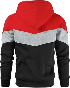 Sweat à capuche personnalisé pour homme, fermeture éclair, polaire douce, 3 panneaux, 100% coton, couleur unie, hiver - Product Image 3