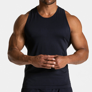 Mens Quick Dry Sports Tank Top Vest Gym Fitness Custom <b>Logo</b> Sleeveless Shirt Polyester Running Training Tank Top - Product Image 1