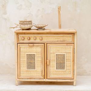 Cuisine miniature en rotin naturel pour enfants, cuisinière pour tout-petits, jeux de rôle, prix bas - Product Image 4