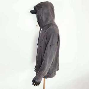 Sudaderas con capucha y sudaderas de felpa para hombre con logotipo personalizado OEM, lavado ácido, bordado desgastado. - Product Image 4