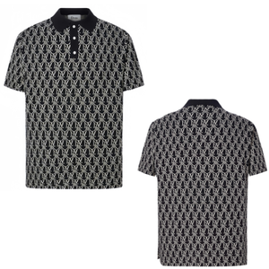 Wholesale Luxury Monogram Knitted Polo Shirt Cotton Elastane Blend OEM ODM Vietnam Manufacturer Private Label Production - Product Image 1