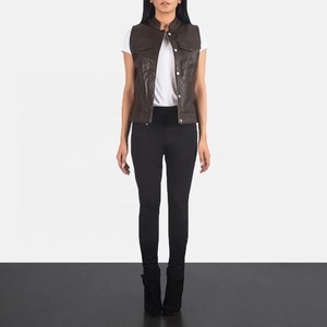 Chaleco de Cuero Impermeable de Alta Calidad para Mujer, Talla Personalizada, con Bolsillos, Transpirable - Product Image 6