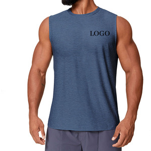 Débardeur de sport personnalisé avec logo, en tissu de coton vintage, respirant, séchage rapide, léger, pour la course à pied, la musculation, la gym et la remise en forme - Product Image 1