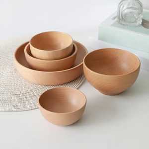 Tazón de Ensalada de Madera de Haya Natural, Irrompible, Ecológico, Tazón para Sopa Hecho a Mano, Tazón de Madera para Servir Frutas para Cocina y Restaurante - Product Image 6