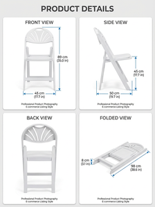 <span class=keywords><strong>เก้าอี้</strong></span>เรซิ่นสำหรับงานกลางแจ้ง ทนทานต่อสภาพอากาศ พับเก็บได้ ซ้อนกันได้ เหมาะสำหรับงานจัดเลี้ยงและงานแต่งงาน - Product Image 5