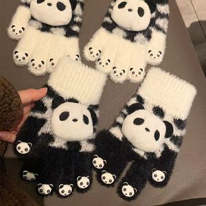 Vente chaude : Gants thermiques unisexes en laine acrylique tricotée, longueur poignet, motif panda mignon, compatibles écran tactile, pour adultes et enfants, sport et cyclisme - Product Image 3