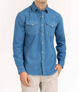 Chemise habillée décontractée et tendance pour homme, à manches longues, col rabattu, avec impression par sublimation, 100 % coton - Product Image 6