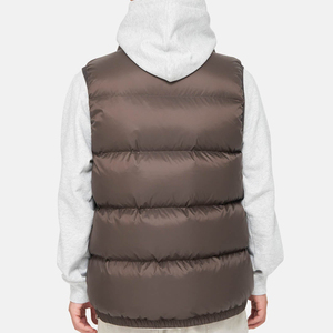 <b>Men's</b> Winter Glossy Puffer Vest Hooded Waterproof Shiny Bubble Sleeveless <b>Jacket</b> Stand Collar Windproof <b>Warm</b> Waistcoat - Product Image 5