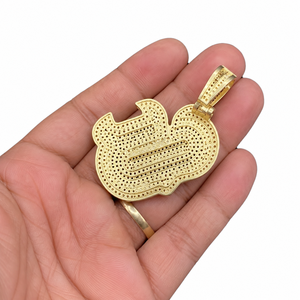 Pendentif Moissanite Rond à Taille Brillante Plaqué Or Jaune 10 carats Style Hip Hop avec Sertissage Clos, Design Classique Unisexe - Product Image 5