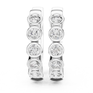 Boucles d'oreilles créoles de luxe en moissanite à facettes, design de mode artisanal, en argent sterling 925 plaqué or, certifiées par un tiers, tendance - Product Image 6