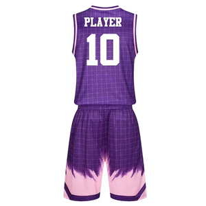 Ensemble de maillots de basket-ball unisexe sans manches, col en V, bleu noir, évacuation de l'humidité, impression sublimée, coupe régulière pour adulte - Product Image 4