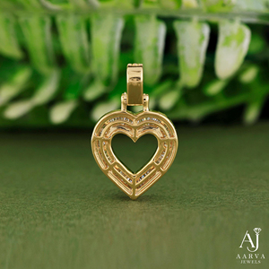 Collar con Colgante de Corazón Chapado en Oro de 18K, Estilo Hip Hop, con Zirconia, Joyería de Corazón Hueco, Regalo para Mujer - Product Image 5