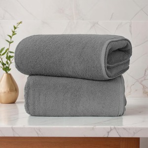 Serviette de Bain Jumbo en Gros 100x225 cm Grande en Coton Biologique Couleur Unie Zéro Torsion Séchage Rapide Écologique pour Hôtels et Usage Domestique - Product Image 6