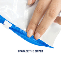 Sachet refermable robuste et élastique en LDPE biodégradable de qualité alimentaire, résistant à l'humidité, avec fermeture coulissante personnalisée pour aliments pour animaux, collations et usage domestique