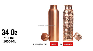 Wholesale Pure Copper <b>Water</b> Bottle Hammered Finish Leakproof Metal Flask Canvas Bag Cover Carrying Strap <b>Bulk</b> - Product Image 4