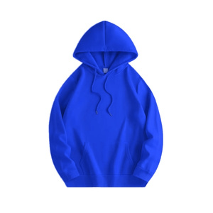 Sweat à capuche surdimensionné en molleton de coton épais pour homme, personnalisable, bleu roi uni, vente en gros, vêtements d'hiver - Product Image 1