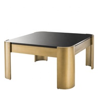 Table basse moderne de style européen en acier inoxydable avec plateau en verre octogonal, meubles de salon, décoration intérieure