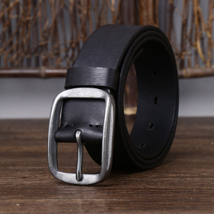 CLASSICAL TRENDS New Black Brown Cow Hide Genuine Leather Belt for Men Pin Buckle Handmade Durable Waterproof 3.5cm Casual - Product Image 3
