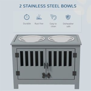 Ciotola Rialzata Portatile in Acciaio Inossidabile per Gatti e Cani con Dispenser Automatico - Product Image 1