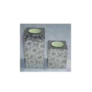 Vente chaude En Relief Motifs Floraux Bois Bougeoir Allemand Argent T Lumière Titulaire Décoration de La Maison Décoratif Bougeoir - Product Image 2