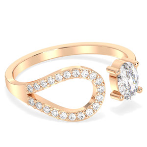 REYES Elegant 925 <b>Sterling</b> <b>Silver</b> Oval Cut 0.54 Carat VVS Moissanite <b>Adjustable</b> <b>Ring</b> Luxurious Wedding Engagement Gift <b>Rings</b> - Product Image 3