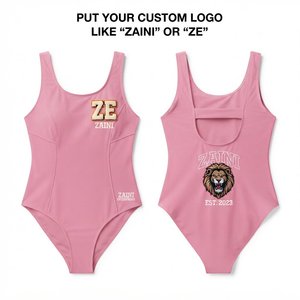 Traje de Baño Rojo para Mujer, Bikini sin Espalda, Spandex/Poliéster, Impermeable, de Secado Rápido, Cintura Alta, Corte Alto, Elástico, Tejido Sólido - Product Image 1