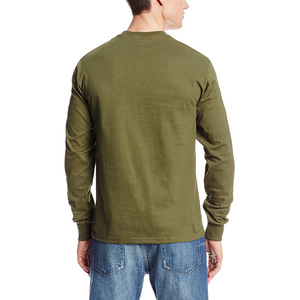 T-shirt uni pour homme à manches longues en coton doux, coupe ajustée, personnalisation de la marque, fabrication OEM - Product Image 2