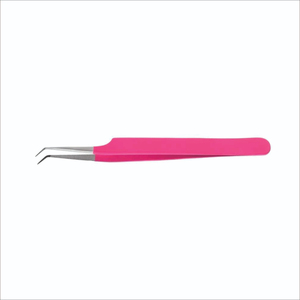 Pince à épiler en acier inoxydable à pointe fine pour cils, applicateur avec logo personnalisé, en vrac - Product Image 2