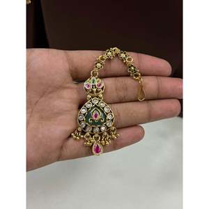 Vedika Premium Gold Plated Zircon Chorski <b>Necklace</b> <b>Set</b>-Indian <b>Bridal</b> Fine Jewelry <b>Set</b> with <b>Earrings</b> - Product Image 4