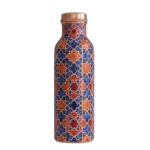 <b>Custom</b> Printed Cherry Blossom Art Copper <b>Water</b> <b>Bottle</b>, Premium Eco-Friendly Metal Drinking Flask with Unique Traditional Design - Product Image 5