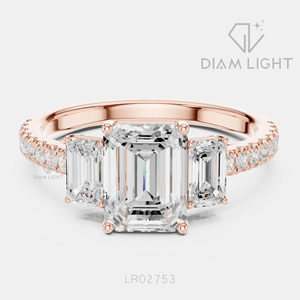 Bague de fiançailles en diamant de laboratoire certifié IGI 1,75 carat, or blanc 14 carats, taille émeraude, clarté VS+, couleur F+, pour mariage ou anniversaire - Product Image 3