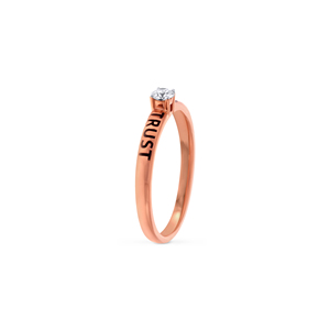 Bague Solitaire Eternal Trust, Bague Forever Trust avec Diamant de Laboratoire, Pierre Centrale Ronde, Symbole Infini, Personnalisable - Product Image 4