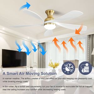 Telecomando intelligente per APP ventilatore a soffitto a LED da 52 pollici con motore a corrente continua regolabile a 3 colori - Product Image 4